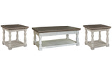 Havalance Gray/White Lift-Top Coffee Table and 2 Ends -  Ashley - Luna Furniture