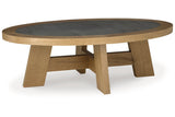 Brinstead Light Brown Coffee Table and 2 Chairside End Tables from Ashley - Luna Furniture