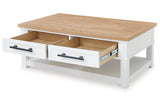 Ashbryn White/Natural Coffee Table and 2 End Tables from Ashley - Luna Furniture