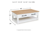 Ashbryn White/Natural Coffee Table and 2 End Tables from Ashley - Luna Furniture