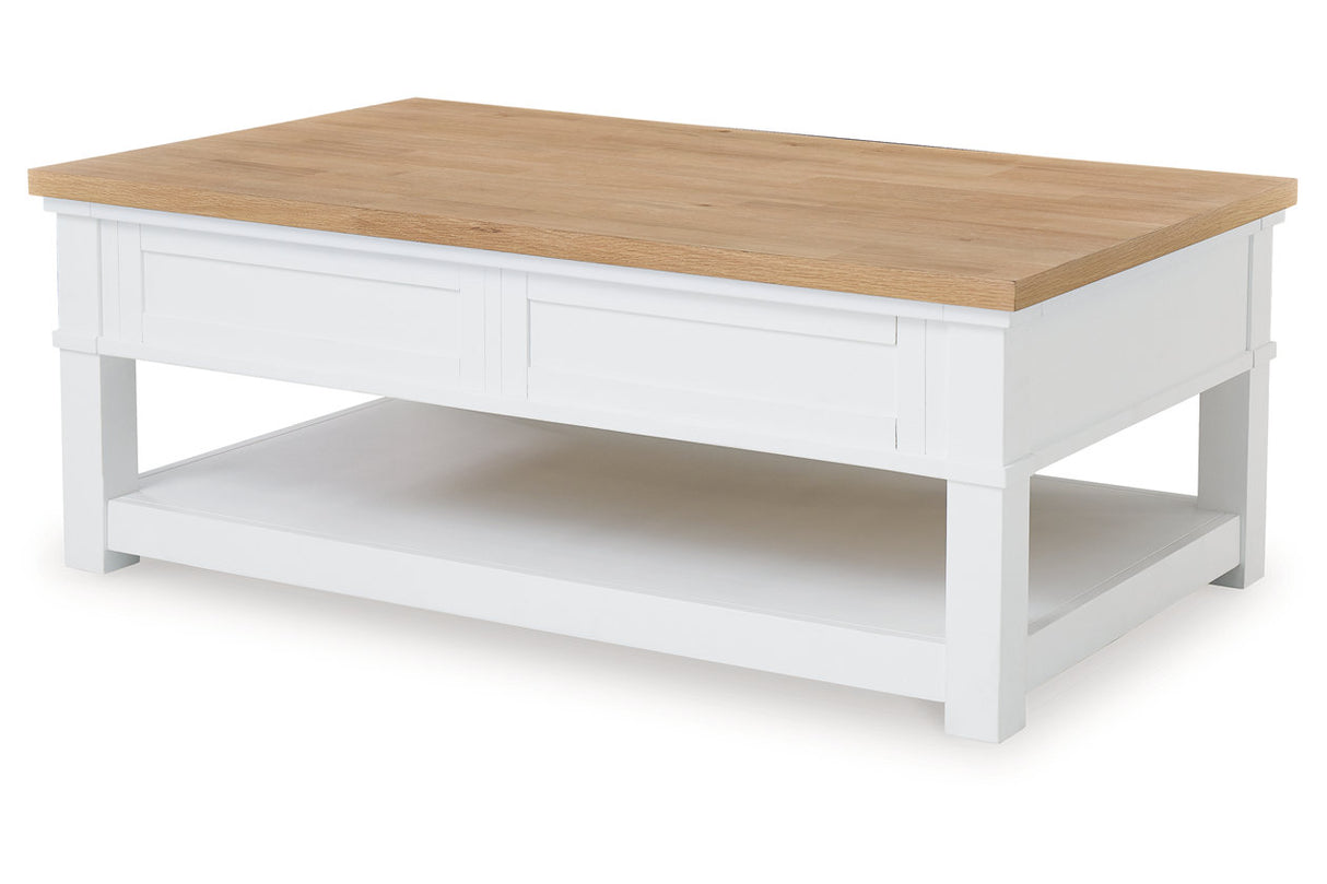 Ashbryn White/Natural Coffee Table and 2 End Tables from Ashley - Luna Furniture