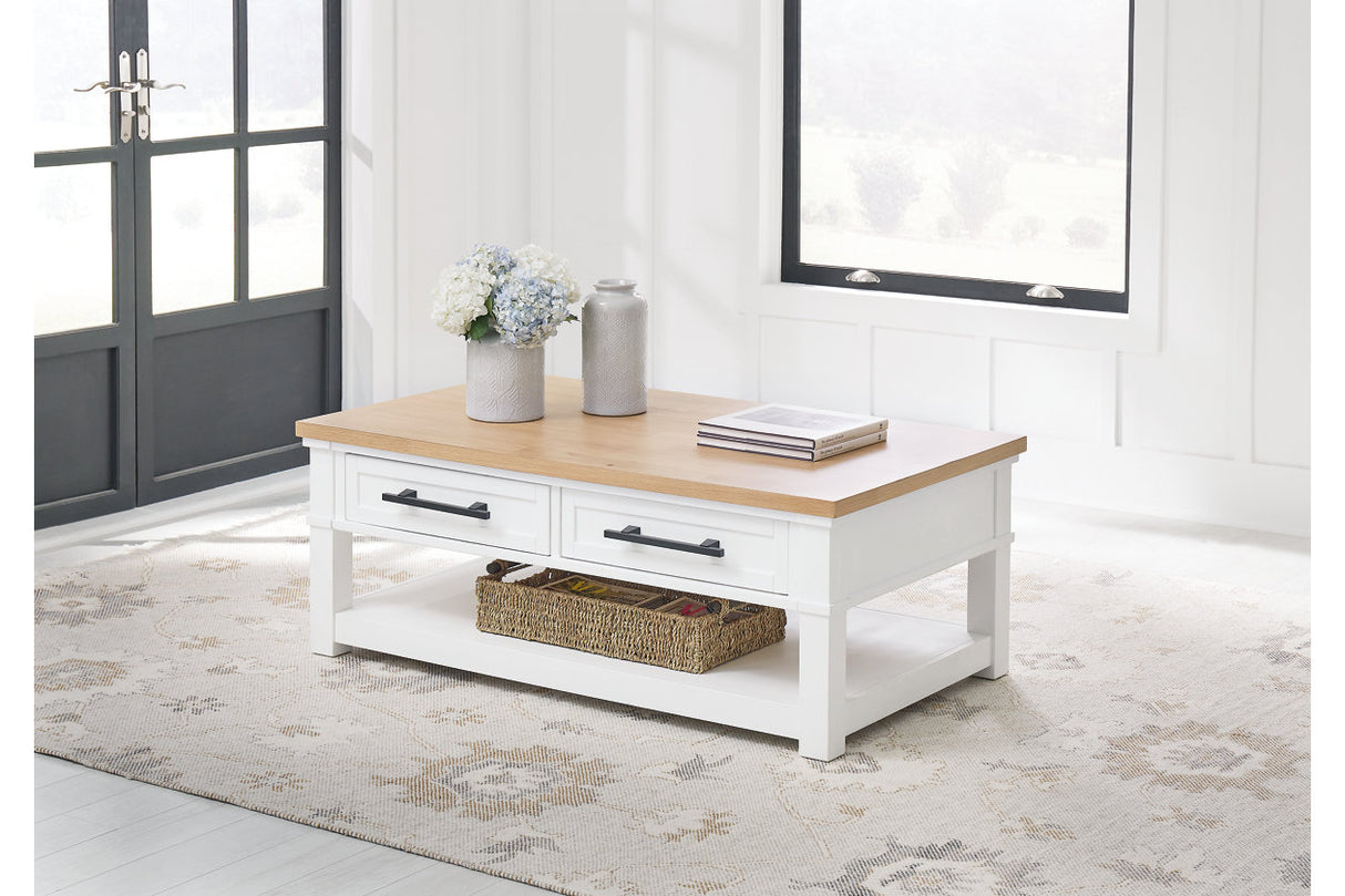 Ashbryn White/Natural Coffee Table and 2 End Tables from Ashley - Luna Furniture