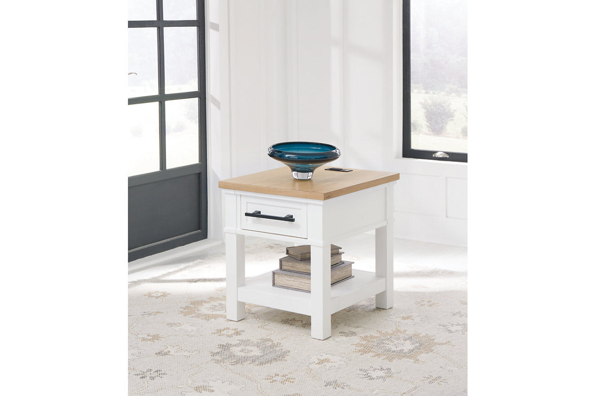 Ashbryn White/Natural Coffee Table and 2 End Tables from Ashley - Luna Furniture