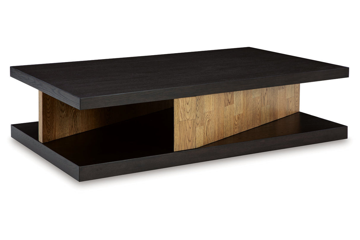 Kocomore Brown/Natural Coffee Table and 2 Chairside End Tables from Ashley - Luna Furniture