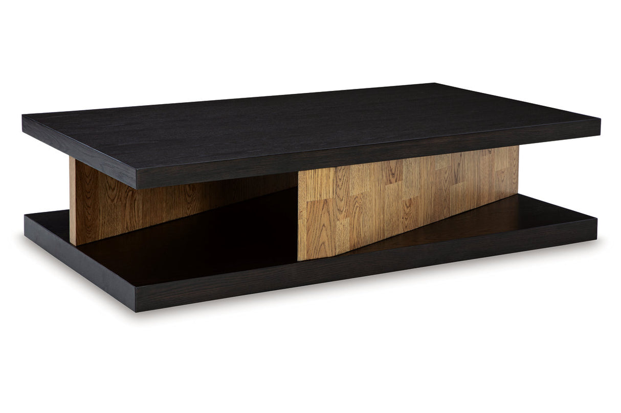 Kocomore Brown/Natural Coffee Table and 2 Chairside End Tables from Ashley - Luna Furniture