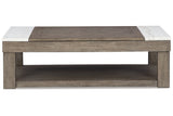 Loyaska Grayish Brown/White Lift-top Coffee Table and 2 End Tables -  Ashley - Luna Furniture