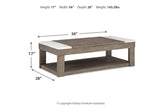 Loyaska Grayish Brown/White Lift-top Coffee Table and 2 End Tables -  Ashley - Luna Furniture