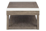 Loyaska Grayish Brown/White Lift-top Coffee Table and 2 End Tables -  Ashley - Luna Furniture