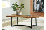 Fortmaine Brown/Black Coffee Table and 2 End Tables -  Ashley - Luna Furniture