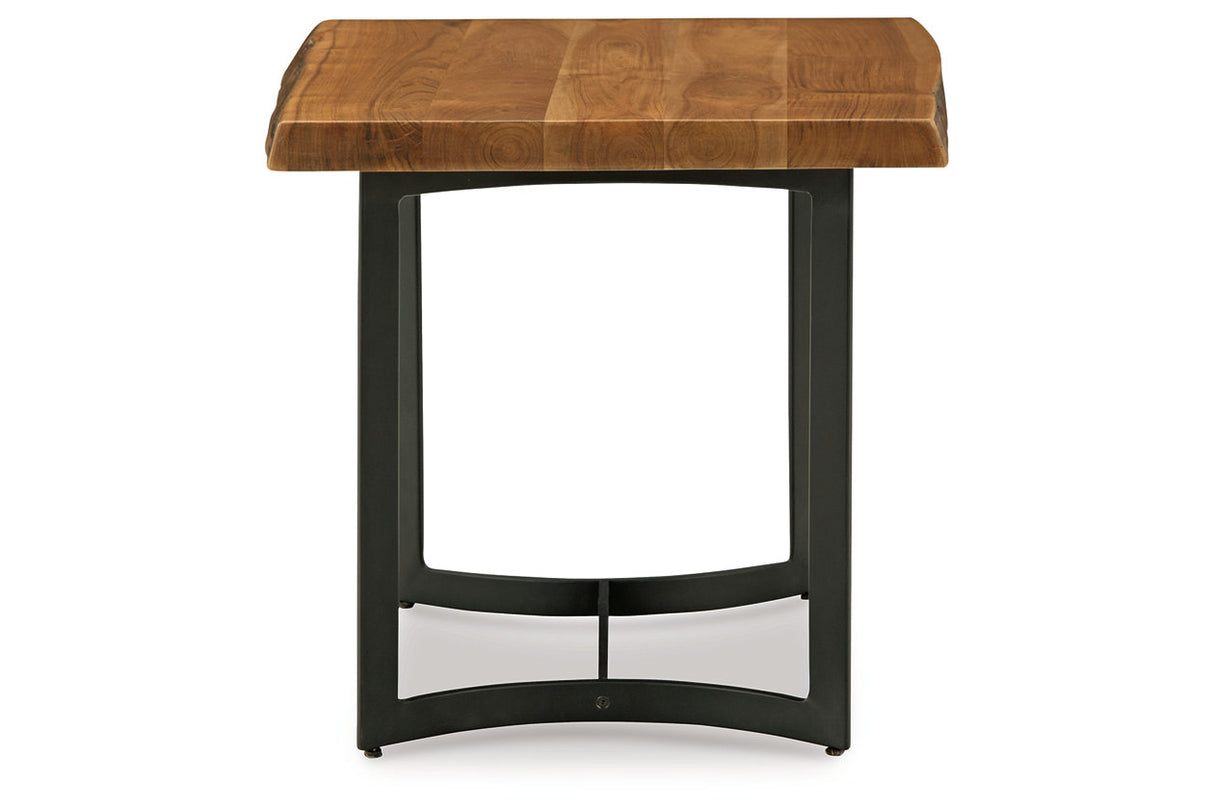 Fortmaine Brown/Black Coffee Table and 2 End Tables -  Ashley - Luna Furniture