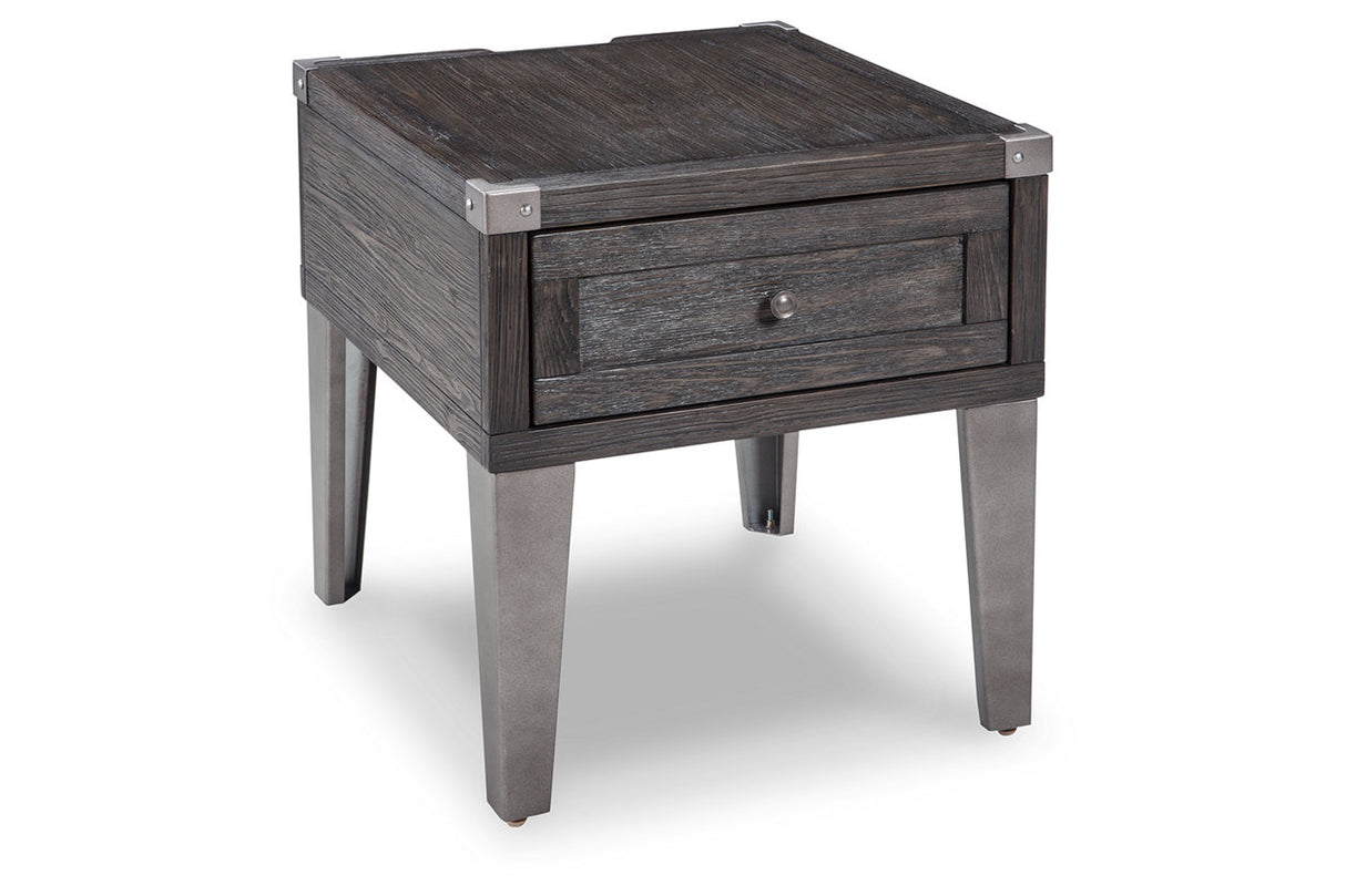 Todoe Dark Gray Coffee Table and 2 End Tables from Ashley - Luna Furniture