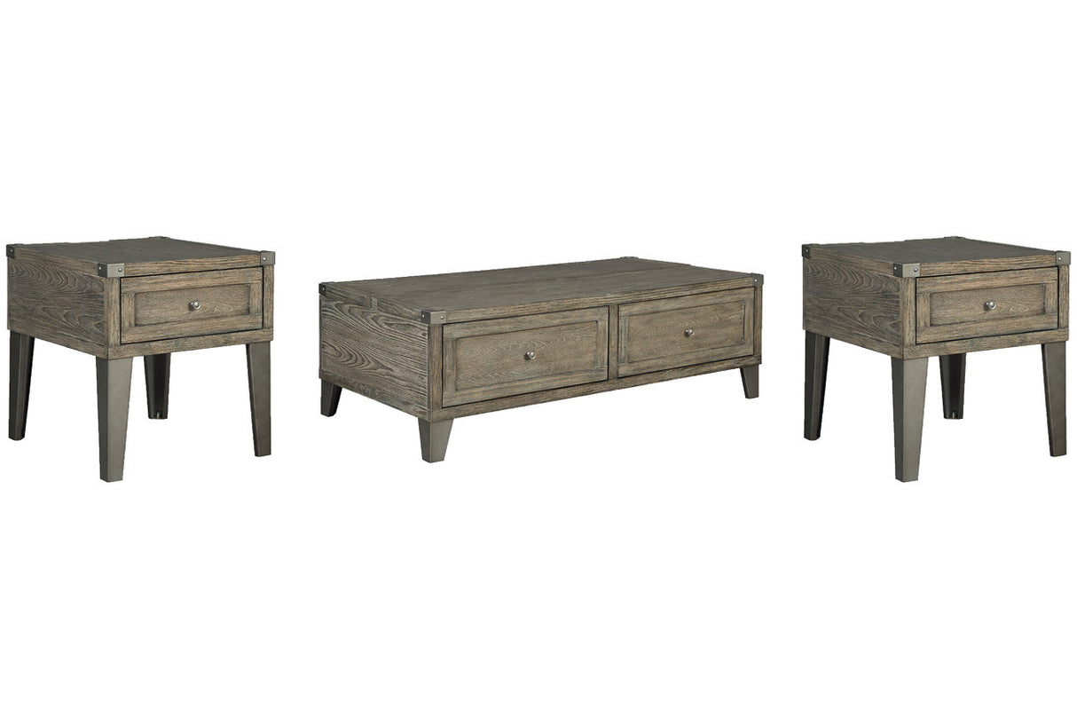 Chazney Rustic Brown Lift-top Coffee Table and 2 End Tables from Ashley - Luna Furniture