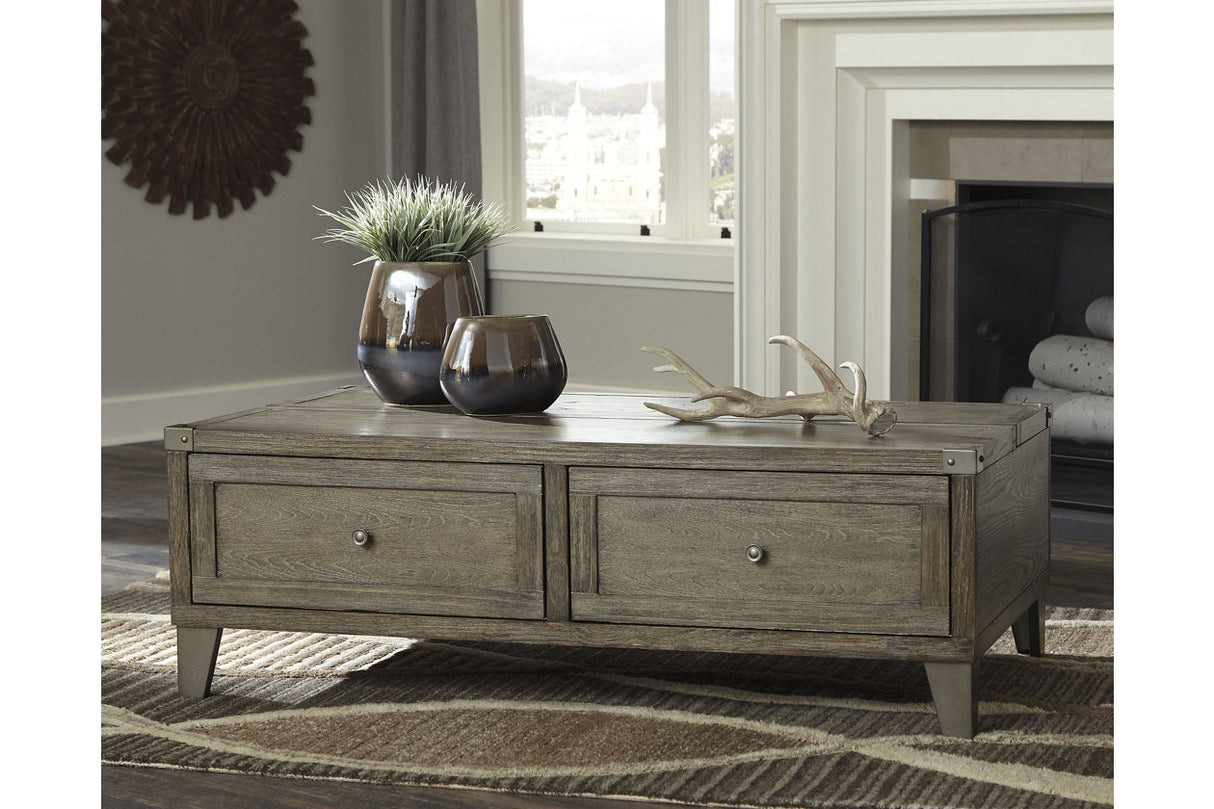 Chazney Rustic Brown Lift-top Coffee Table and 2 End Tables from Ashley - Luna Furniture