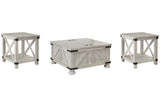 Carynhurst Whitewash Coffee Table and 2 End Tables from Ashley - Luna Furniture