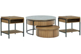 Fridley Brown/Black Coffee Table and 2 End Tables from Ashley - Luna Furniture