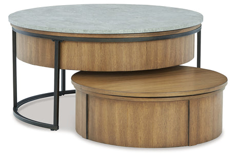 Fridley Brown/Black Coffee Table and 2 End Tables from Ashley - Luna Furniture