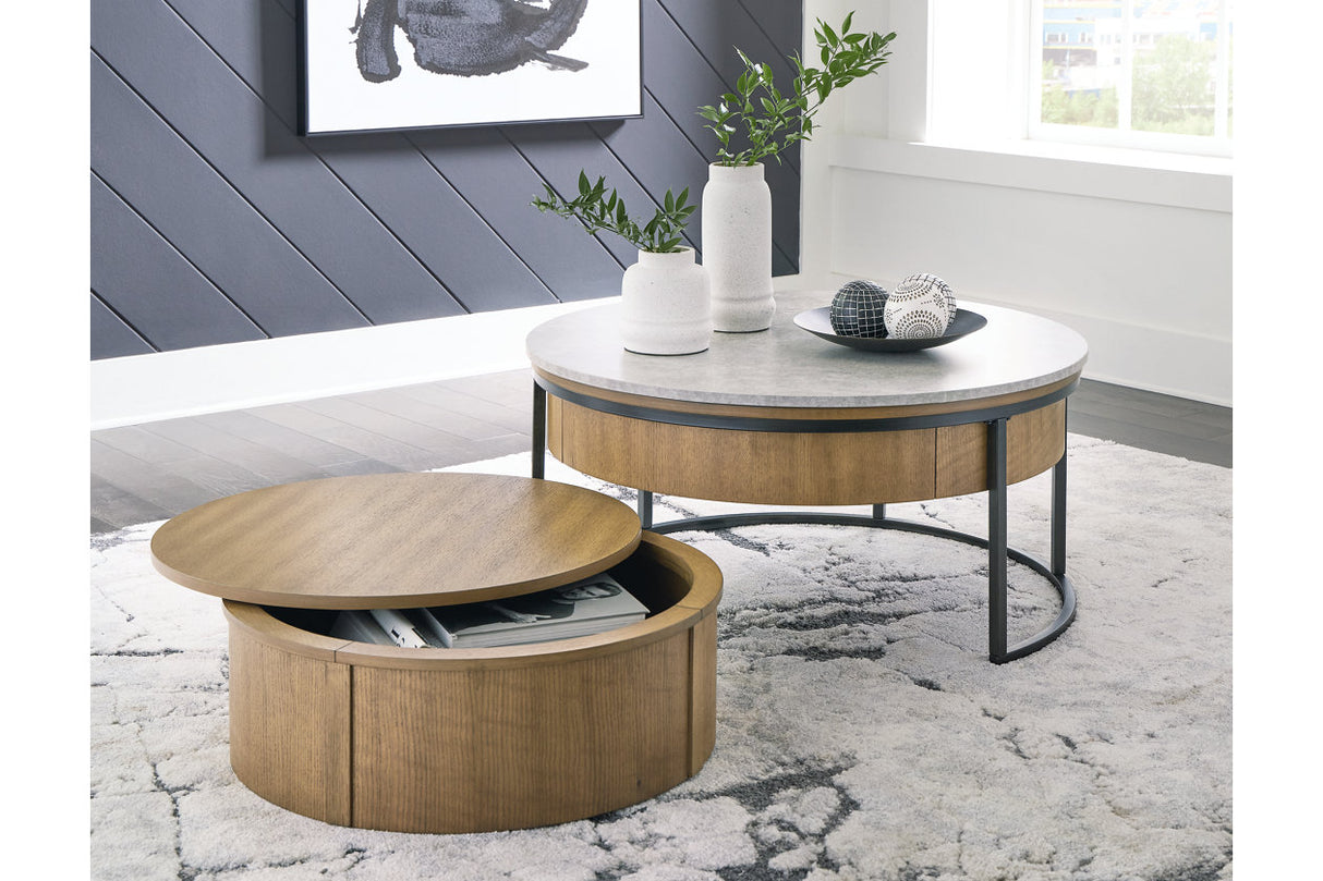 Fridley Brown/Black Coffee Table and 2 End Tables from Ashley - Luna Furniture