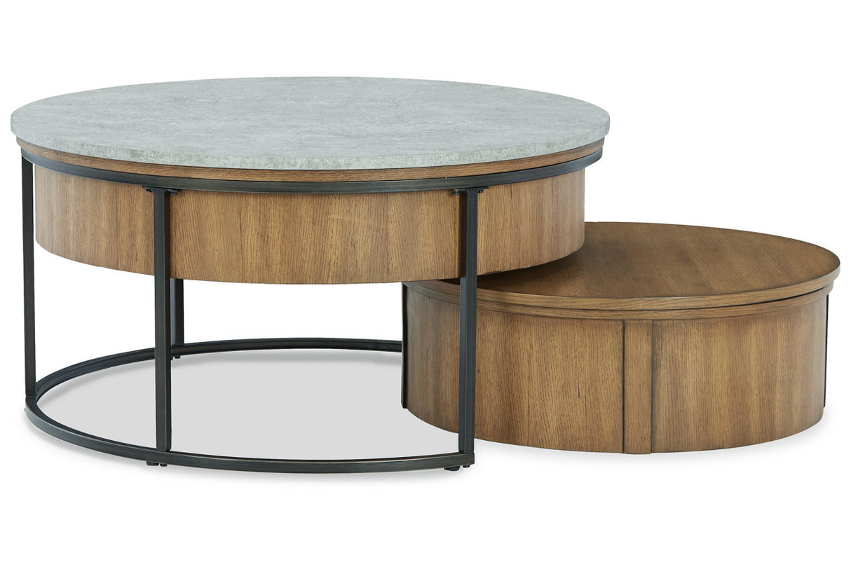 Fridley Brown/Black Coffee Table and 2 End Tables from Ashley - Luna Furniture