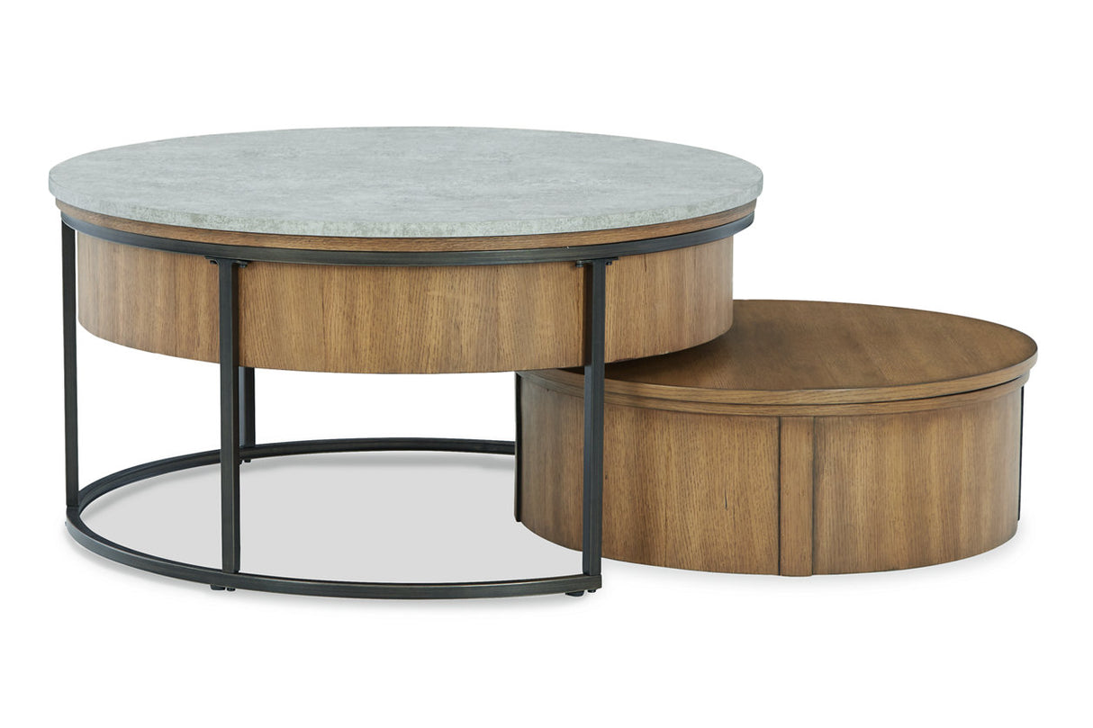 Fridley Brown/Black Coffee Table and 2 End Tables from Ashley - Luna Furniture