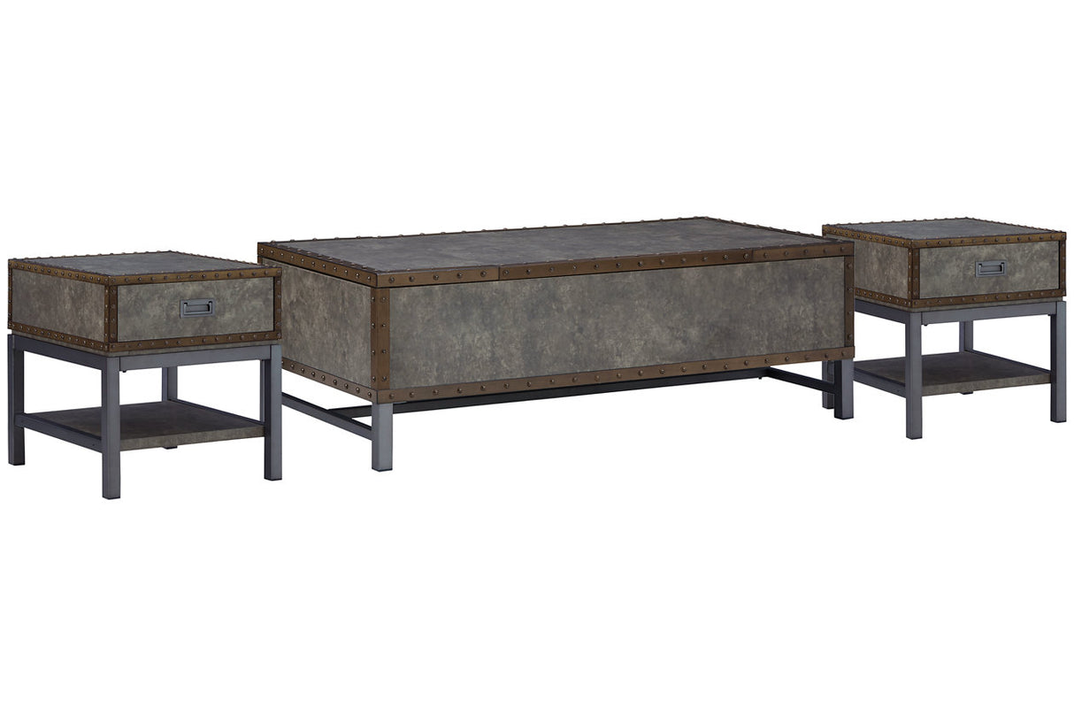 Derrylin Brown Lift-top Coffee Table and 2 End Tables from Ashley - Luna Furniture