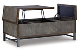 Derrylin Brown Lift-top Coffee Table and 2 Chairside End Tables from Ashley - Luna Furniture