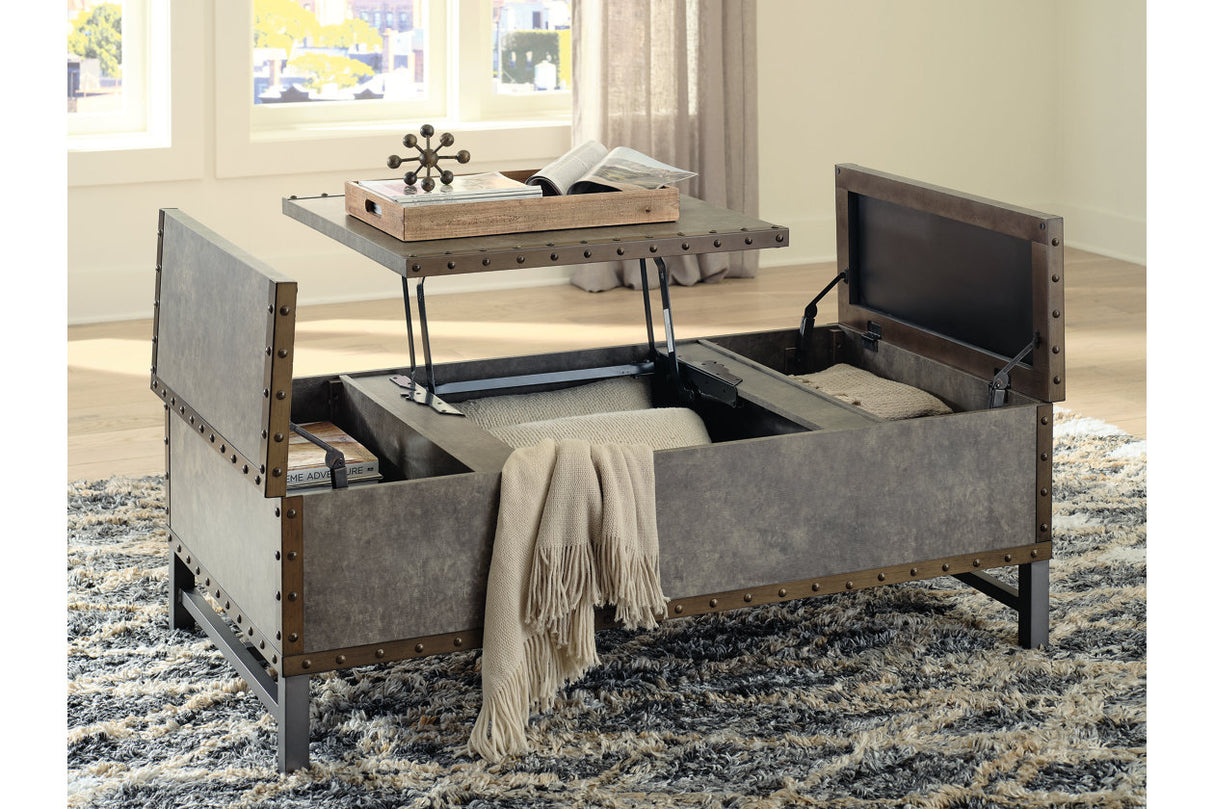 Derrylin Brown Lift-top Coffee Table and 2 Chairside End Tables from Ashley - Luna Furniture