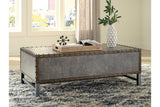 Derrylin Brown Lift-top Coffee Table and 2 Chairside End Tables from Ashley - Luna Furniture