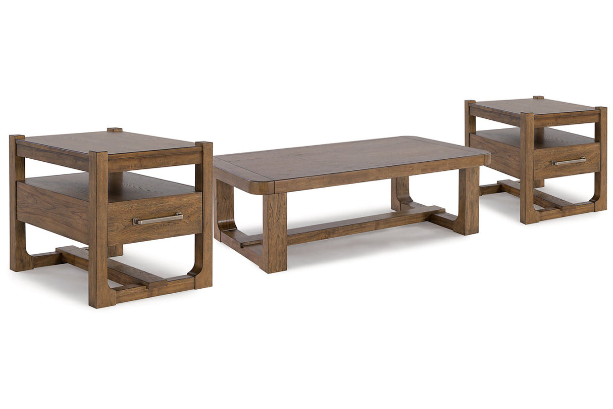 Cabalynn Light Brown Coffee Table and 2 End Tables from Ashley - Luna Furniture