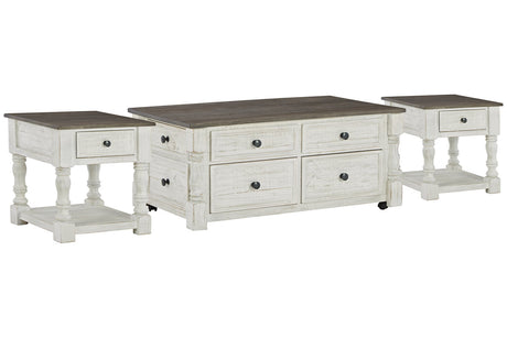 Havalance White/Gray Lift Top Coffee Table and 2 End Tables from Ashley - Luna Furniture