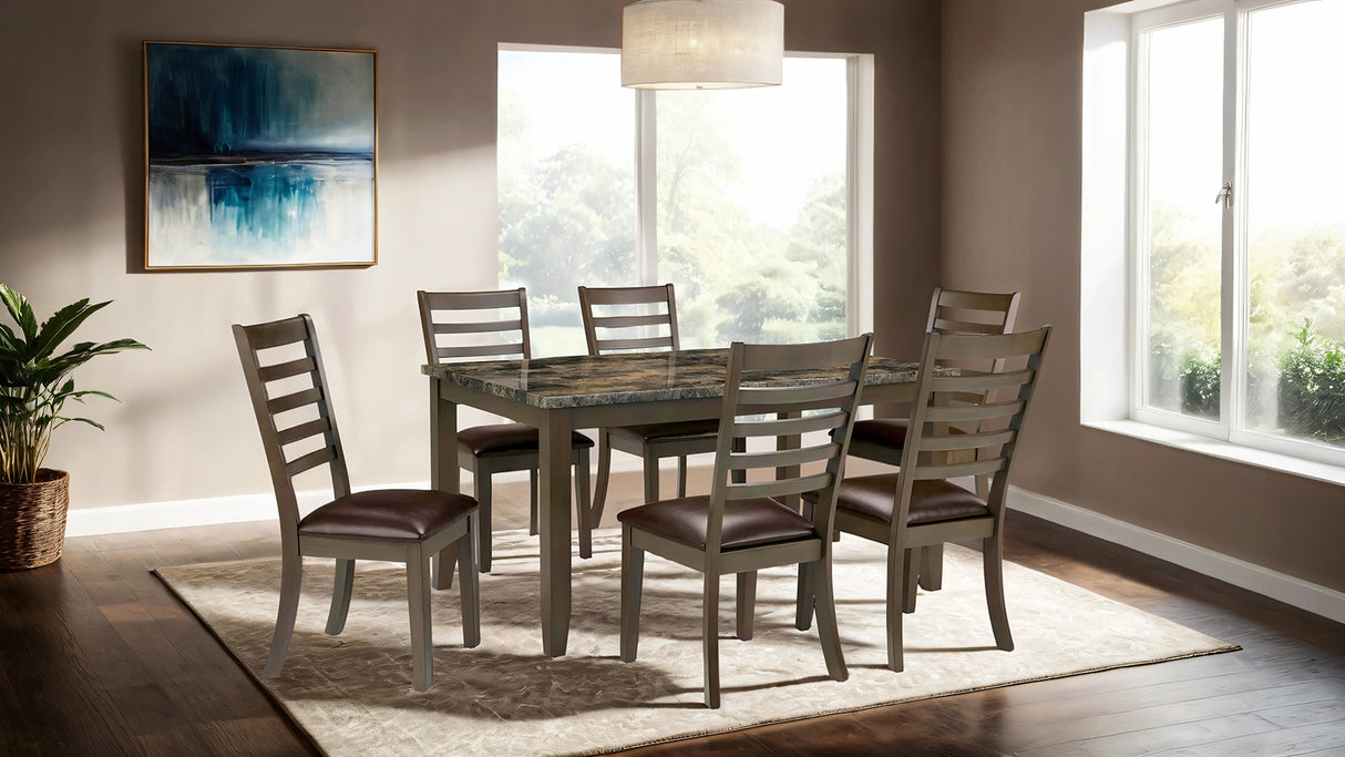 Adia Brown 7 Pc. Dinning Table Set from Furniture of America - Luna Furniture