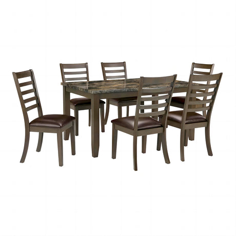 Adia Brown 7 Pc. Dinning Table Set from Furniture of America - Luna Furniture