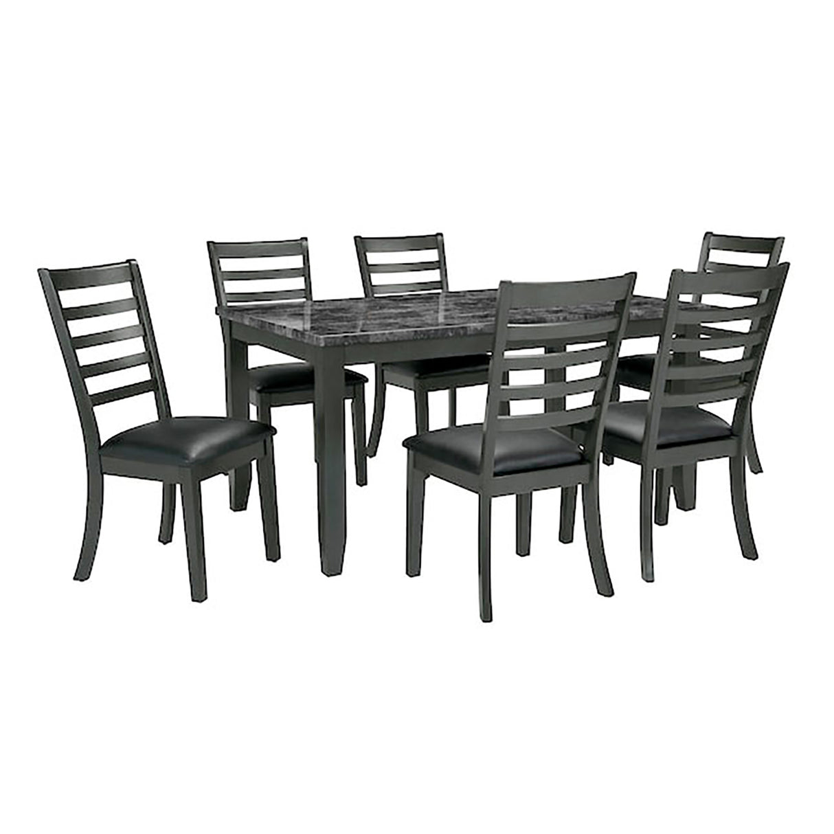 Adia Dark Gray 7 Pc. Dinning Table Set from Furniture of America - Luna Furniture