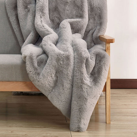 Caparica Silver Throw Blanket from Furniture of America - Luna Furniture