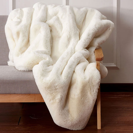 Caparica Off-White Throw Blanket from Furniture of America - Luna Furniture