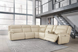 Double Deal Almond 6-Piece Power Reclining Sectional from Ashley - Luna Furniture