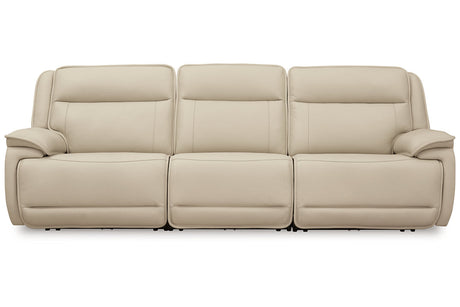 Double Deal Almond 3-Piece Power Reclining Sofa Sectional -  Ashley - Luna Furniture