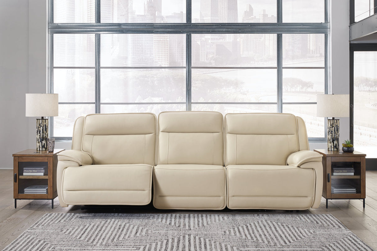 Double Deal Almond 3-Piece Power Reclining Sofa Sectional from Ashley - Luna Furniture