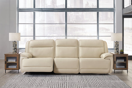 Double Deal Almond 3-Piece Power Reclining Sofa Sectional -  Ashley - Luna Furniture