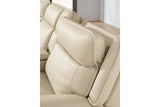 Double Deal Almond 2-Piece Power Reclining Loveseat Sectional with Console from Ashley - Luna Furniture