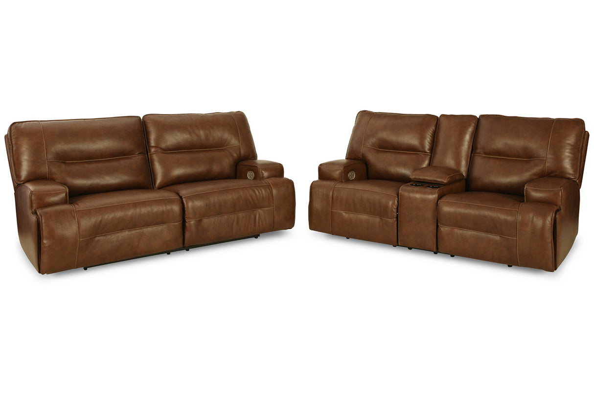 Francesca Auburn Power Reclining Sofa and Loveseat -  Ashley - Luna Furniture