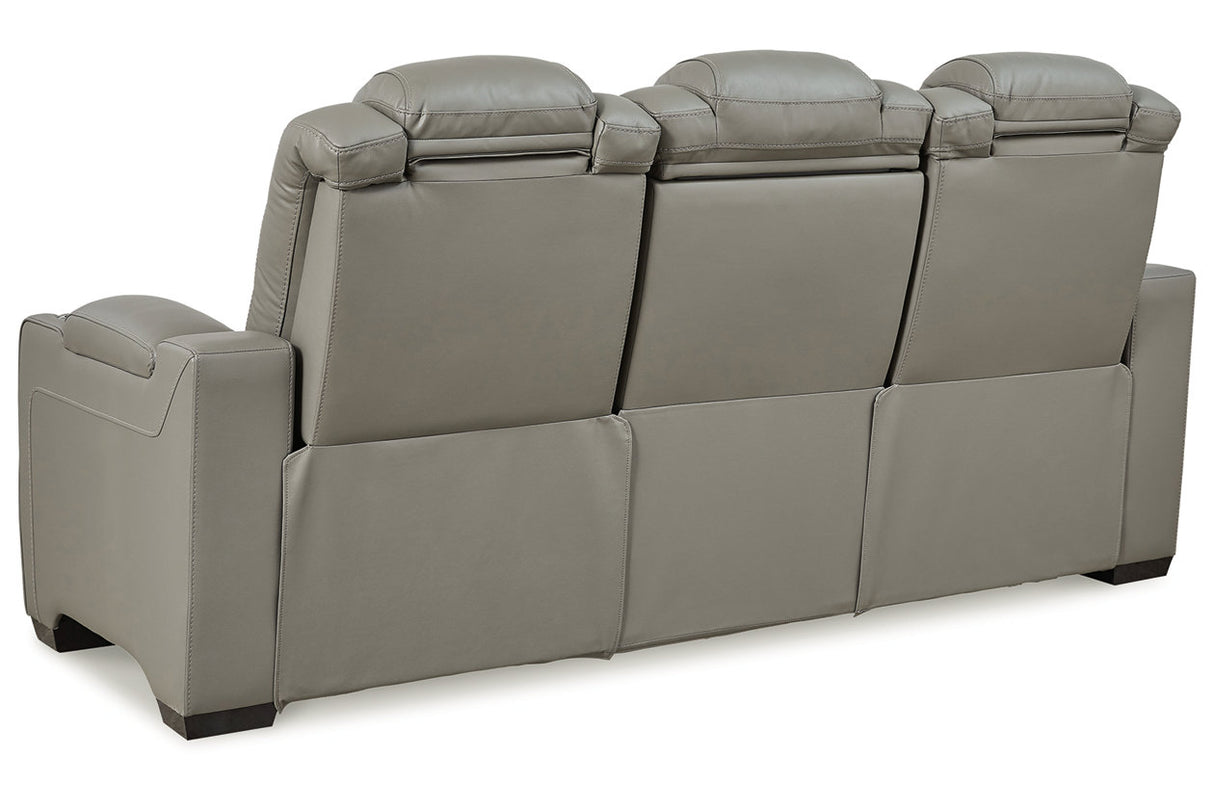 Backtrack Gray Power Reclining Sofa and Loveseat -  Ashley - Luna Furniture