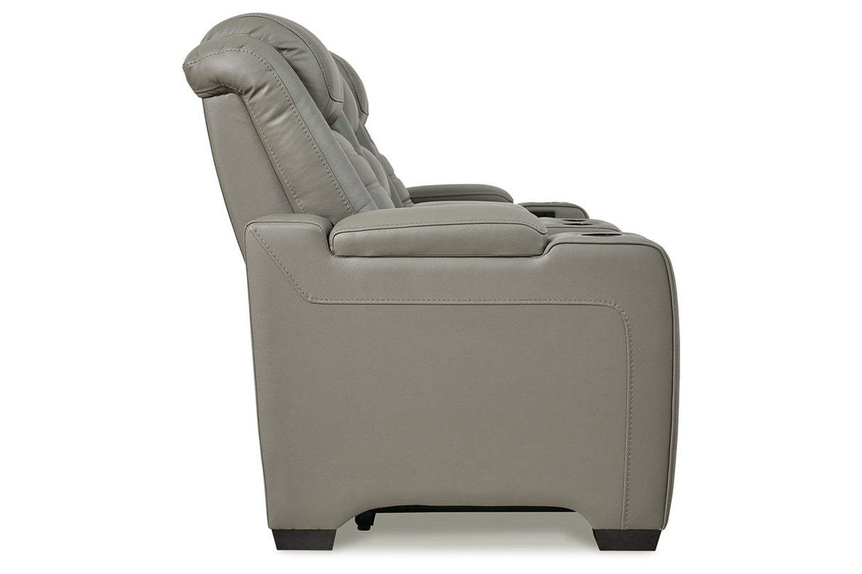 Backtrack Gray Power Reclining Sofa and Loveseat -  Ashley - Luna Furniture