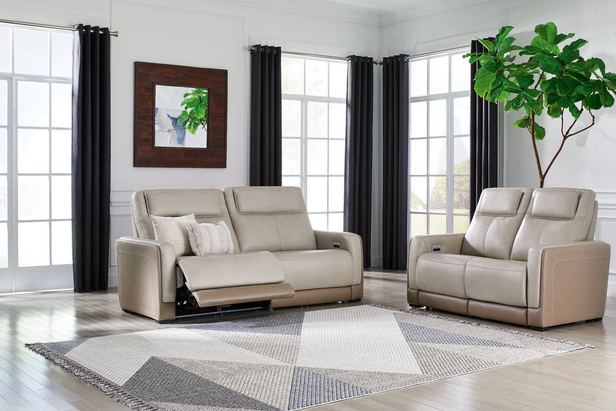 Battleville Almond Power Reclining Sofa and Loveseat from Ashley - Luna Furniture