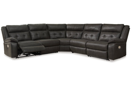 Mackie Pike Storm 5-Piece Power Reclining Sectional from Ashley - Luna Furniture