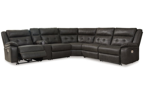 Mackie Pike Storm 6-Piece Power Reclining Sectional from Ashley - Luna Furniture