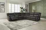 Mackie Pike Storm 6-Piece Power Reclining Sectional from Ashley - Luna Furniture