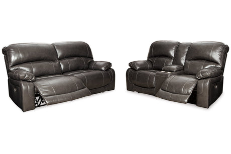 Hallstrung Gray Power Reclining Living Room Set -  Ashley - Luna Furniture