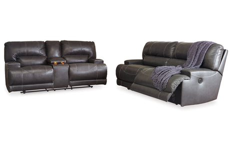McCaskill Gray Power Reclining Sofa and Loveseat -  Ashley - Luna Furniture