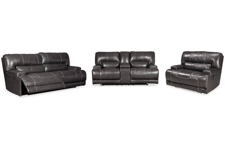 McCaskill Gray Reclining Sofa and Loveseat with Power Recliner -  Ashley - Luna Furniture