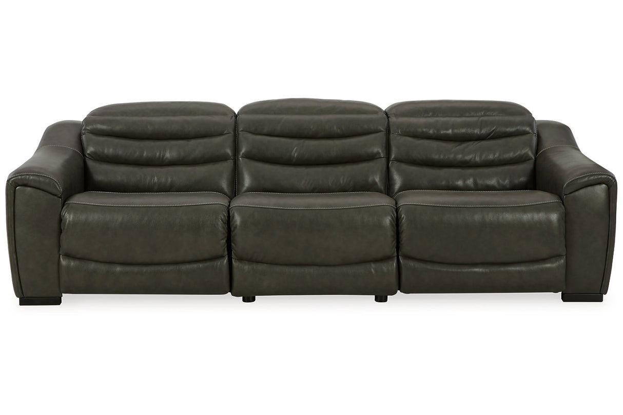 Center Line Dark Gray 3-Piece Power Reclining Sectional Sofa -  Ashley - Luna Furniture